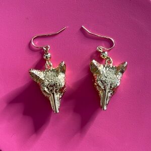 Tory Burch Fox heads drop earrings
